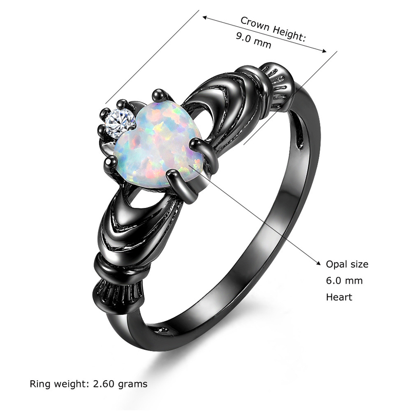 Black Heart Ring For Women